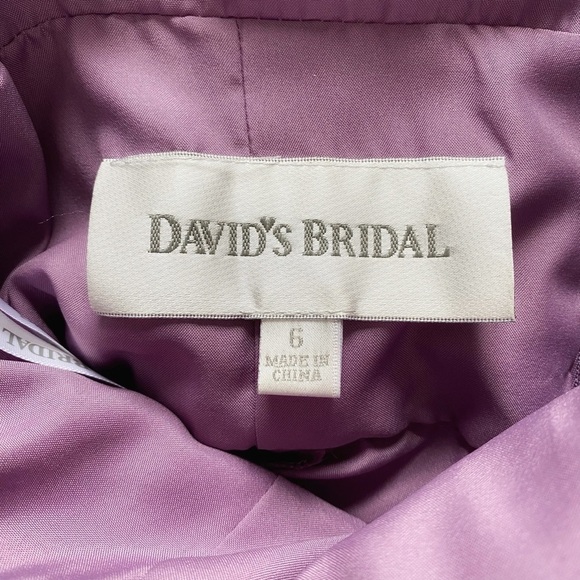 DAVID'S BRIDAL PURPLE CHIFFON SATIN BALL PROM EVENING GOWN DRESS - 6 - Picture 6 of 9